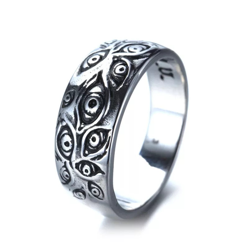 Gothic Eyes Ring Jewelry Men's Biker Ring