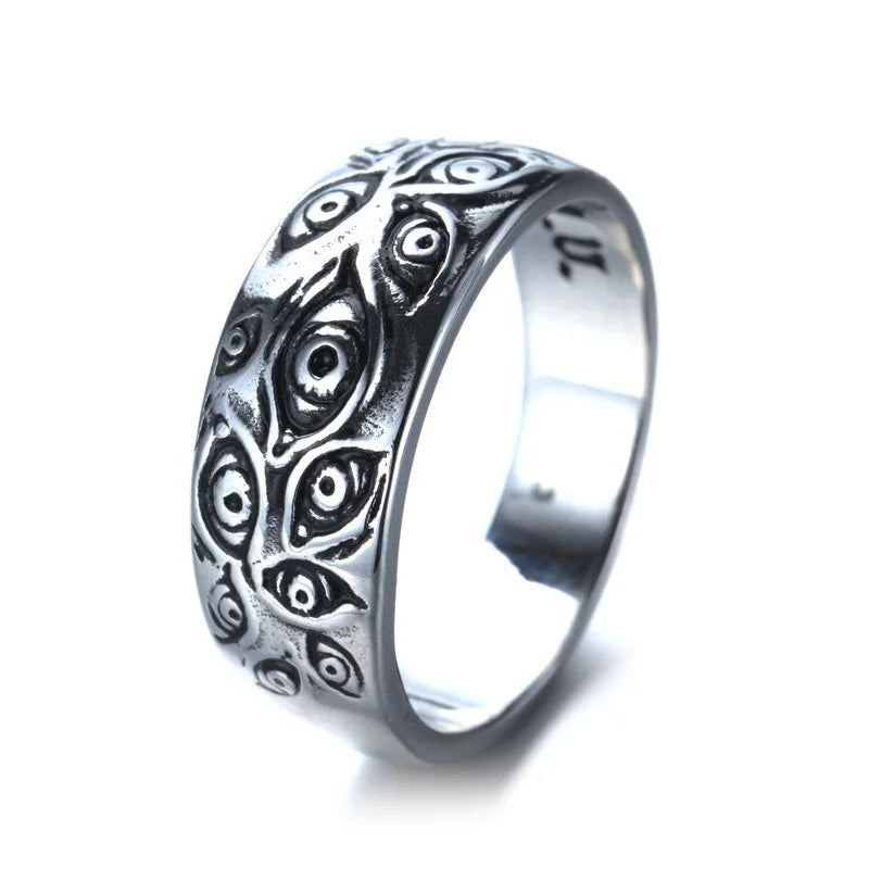 Gothic Eyes Ring Jewelry Men's Biker Ring